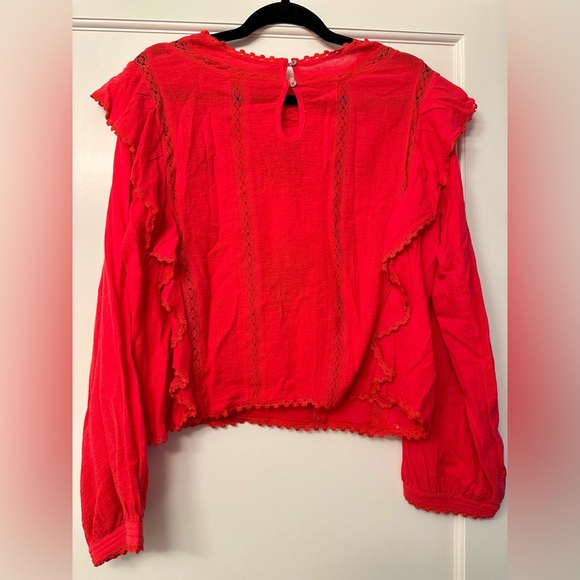 Free People Amy Red Floral Embroidered Top - Picture 2 of 7